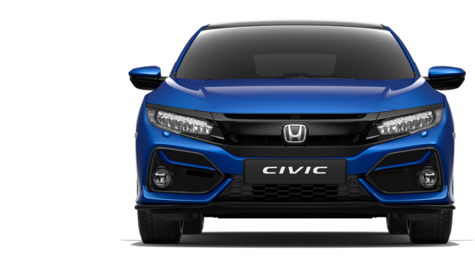Vue de l'arrière de la Honda Civic.