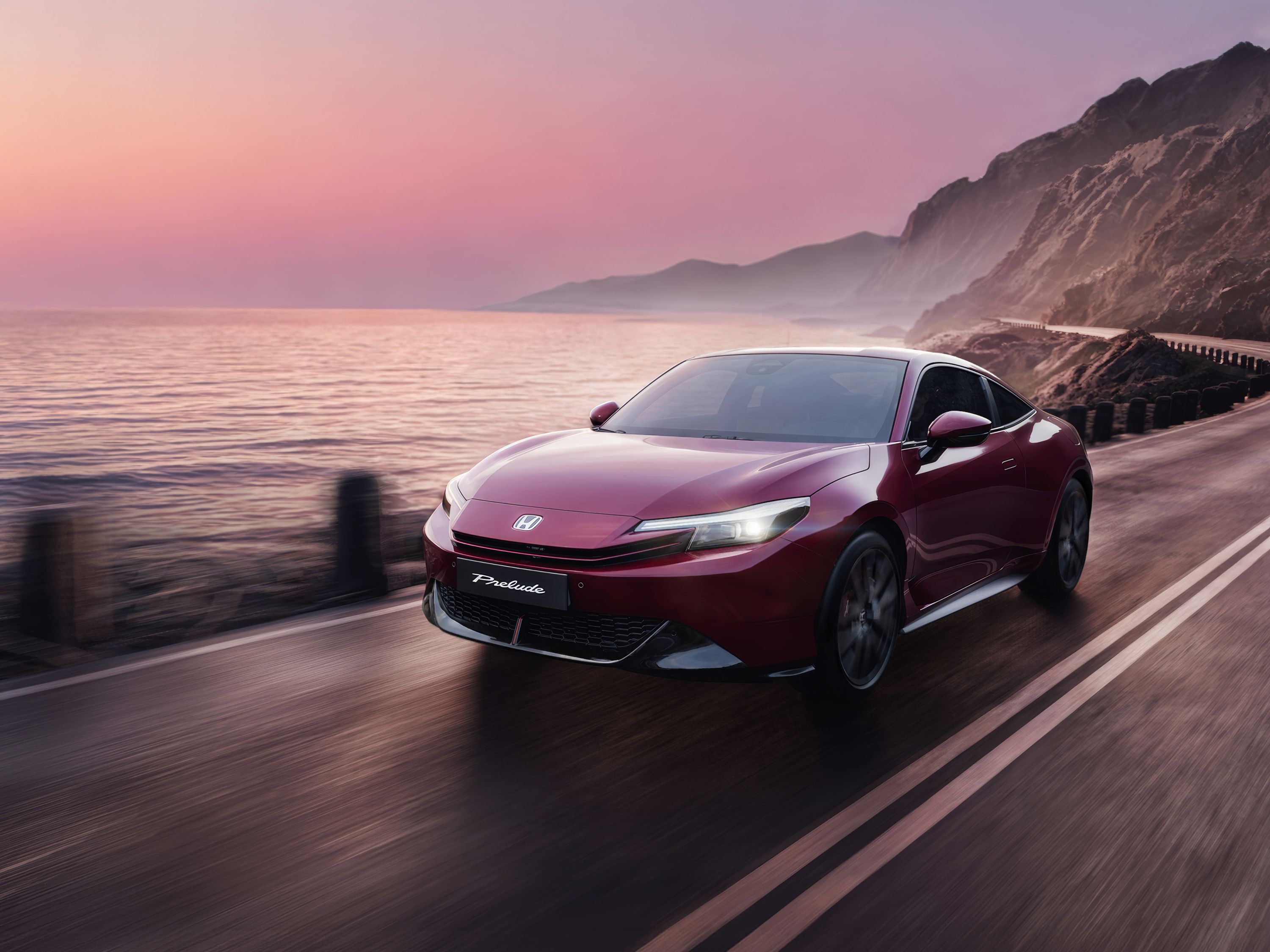 Prelude bordeaux Limited Edition roulant au bord d'un lac avec la lumière du coucher du soleil