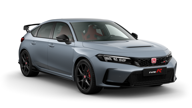 Honda Civic Type R grise vue de trois quart