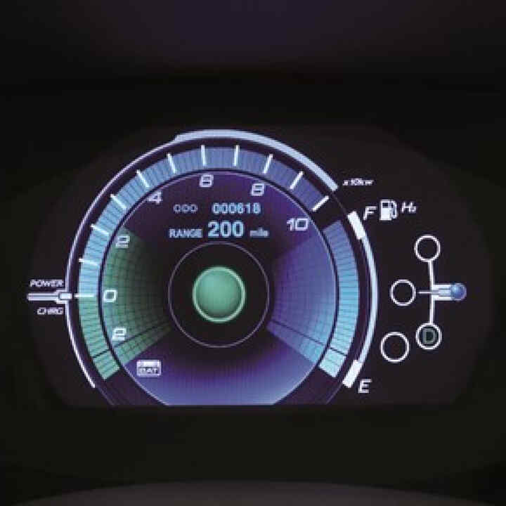 Gros plan des cadrans Honda.