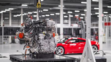 Gros plan du moteur de la Honda NSX.