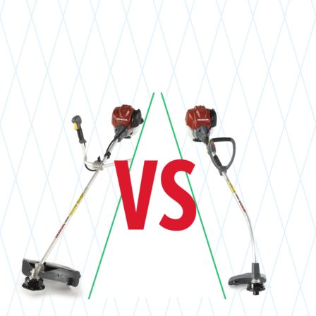 2 débroussailleuses avec illustration comparative.