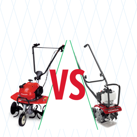 2 motobineuses, illustration de comparaison.