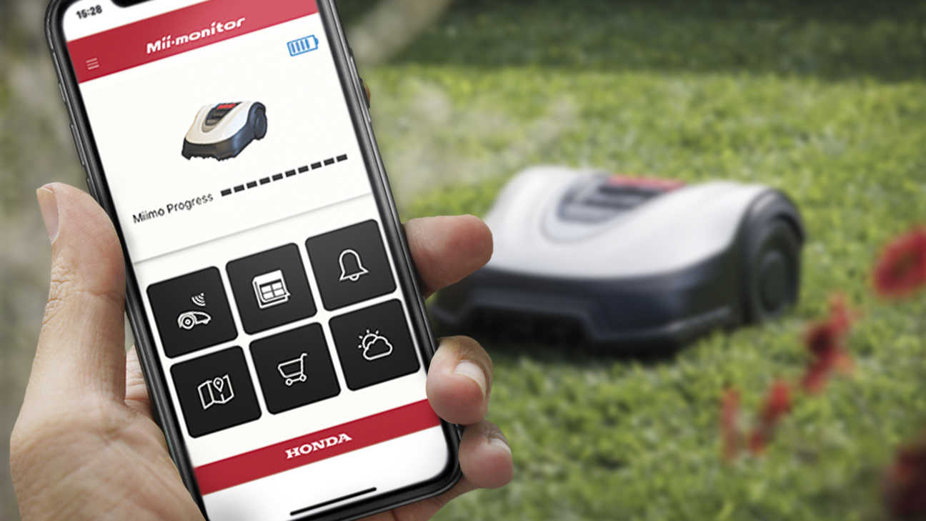Vue d'une application pour smartphone contrôlant une Honda Miimo.