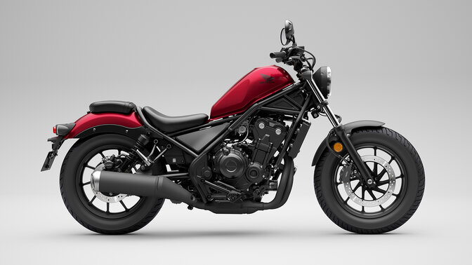 Vue de côté du modèle Honda CMX500 en studio