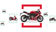 A selection of Honda motorcycles.