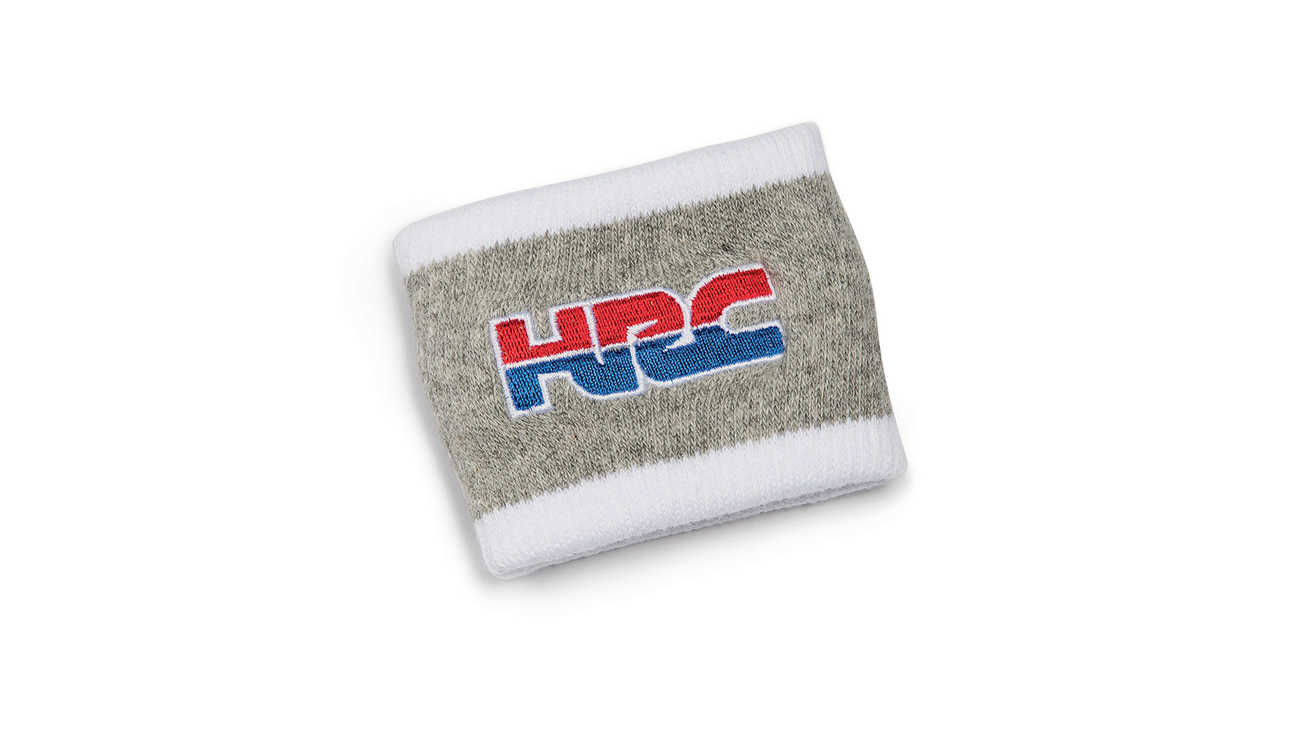 Bandeau Honda HRC gris, avec logo Honda Racing Corporation.