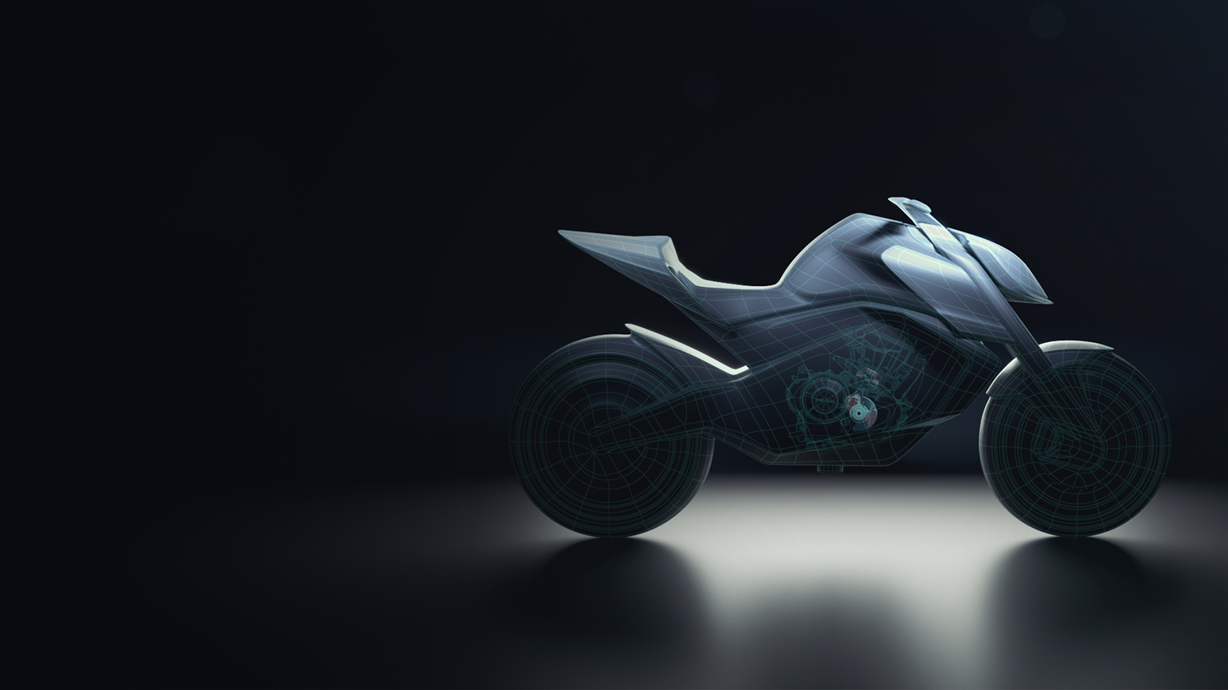 Vue latérale de la maquette de la Honda Hornet.