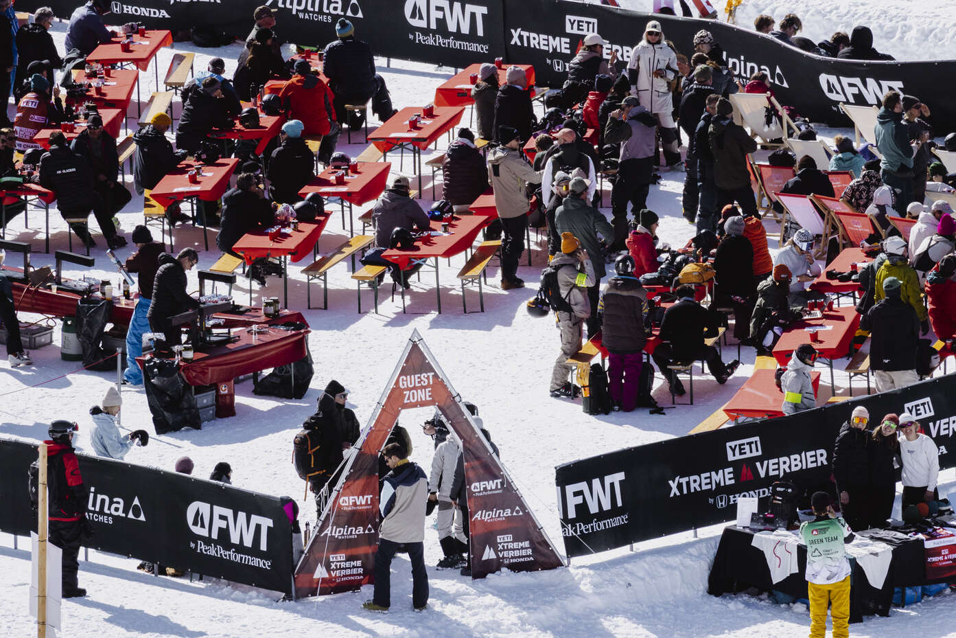 Vue du haut de la zone VIP de l'Xtreme Verbier by Honda