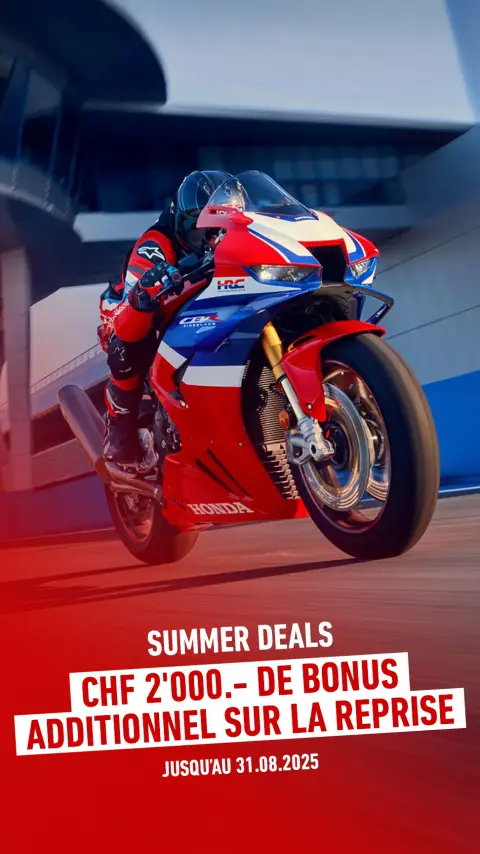 Motard sur une CBR1000rr-r Fireblade sur piste.